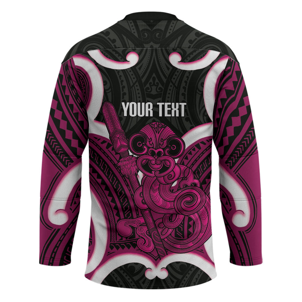 Mawhero Aotearoa Atua Tumatauenga Personalised Hockey Jersey Maori God Of War Tiki With Taiaha LT14 - Polynesian Pride