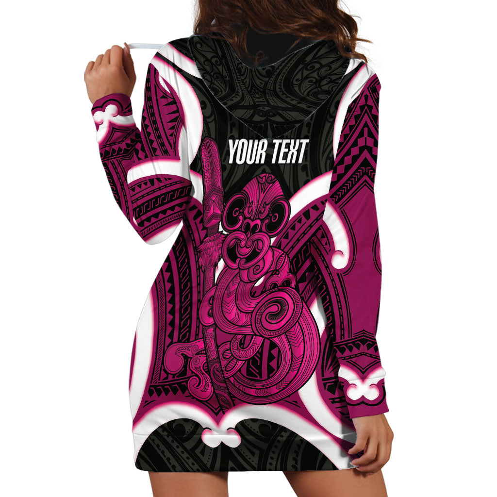 Mawhero Aotearoa Atua Tumatauenga Personalised Hoodie Dress Maori God Of War Tiki With Taiaha LT14 - Polynesian Pride