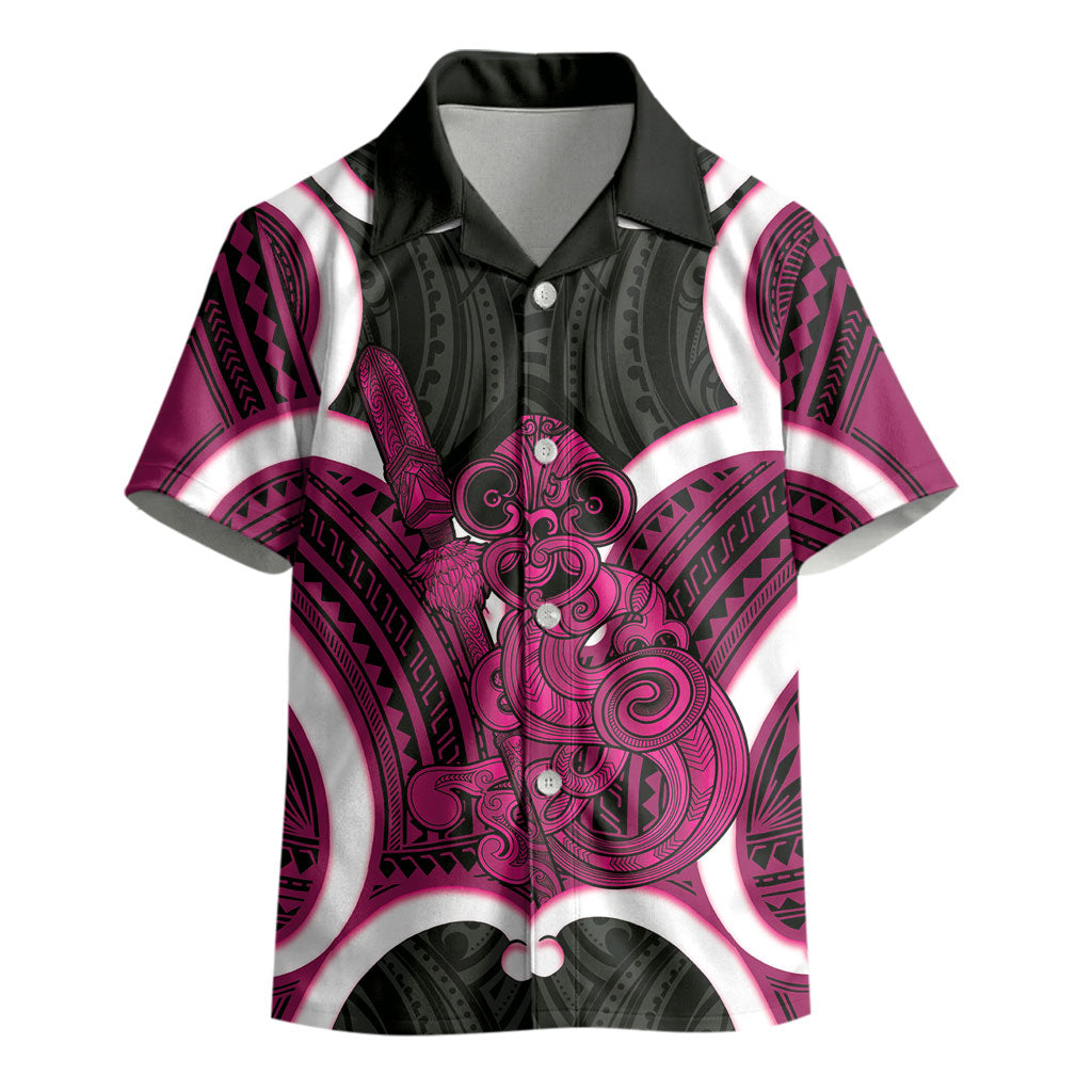 Mawhero Aotearoa Atua Tumatauenga Personalised Kid Hawaiian Shirt Maori God Of War Tiki With Taiaha LT14 - Polynesian Pride
