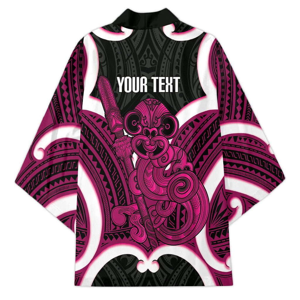 Mawhero Aotearoa Atua Tumatauenga Personalised Kimono Maori God Of War Tiki With Taiaha LT14 - Polynesian Pride