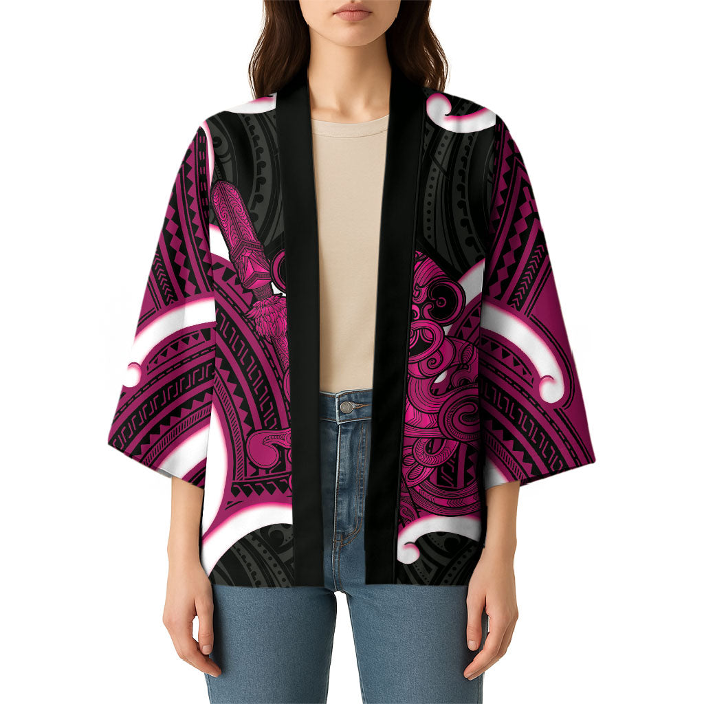 Mawhero Aotearoa Atua Tumatauenga Personalised Kimono Maori God Of War Tiki With Taiaha LT14 - Polynesian Pride