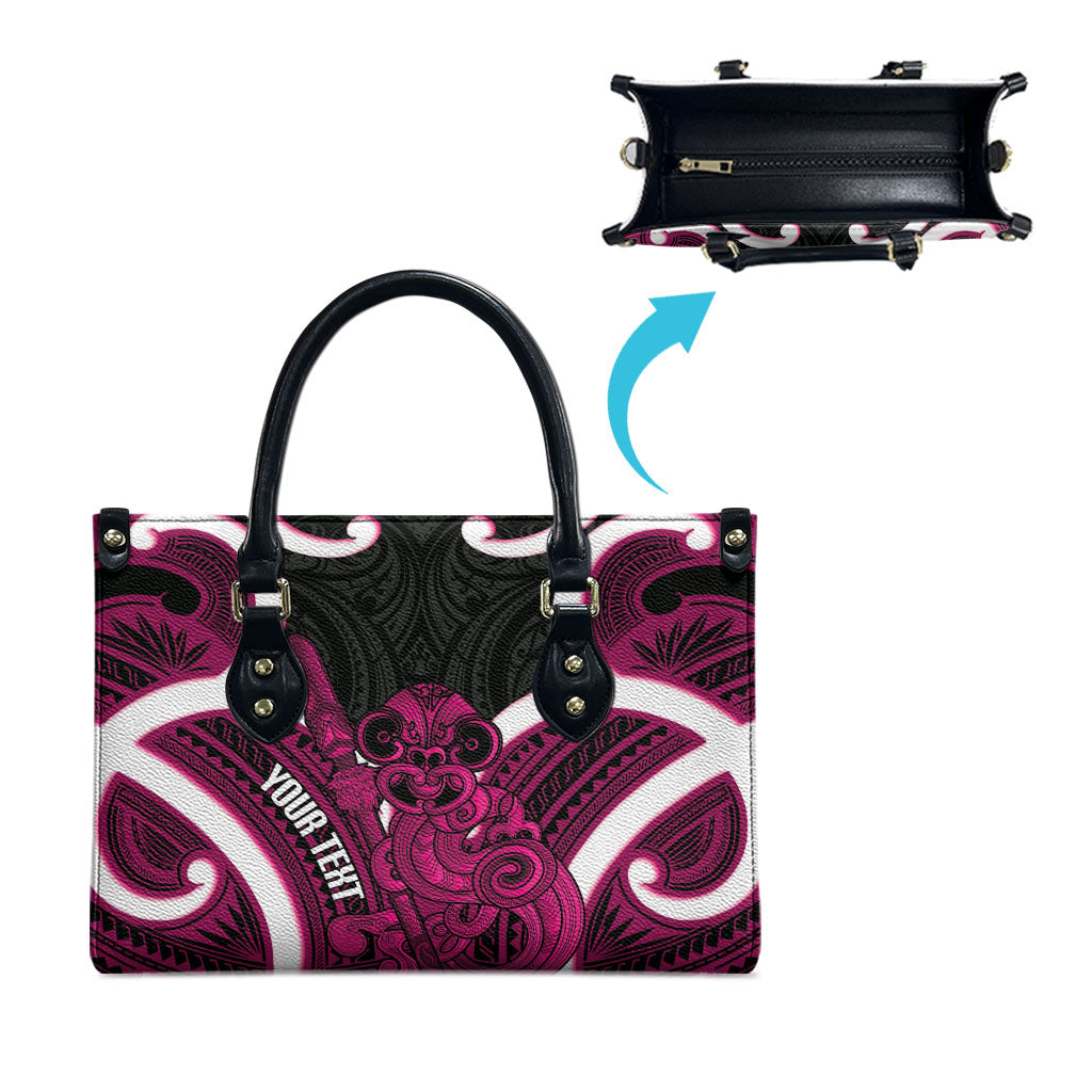 Mawhero Aotearoa Atua Tumatauenga Personalised Leather Bag Maori God Of War Tiki With Taiaha LT14 - Polynesian Pride