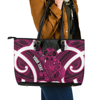 Mawhero Aotearoa Atua Tumatauenga Personalised Leather Tote Bag Maori God Of War Tiki With Taiaha LT14 - Polynesian Pride