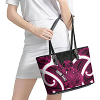 Mawhero Aotearoa Atua Tumatauenga Personalised Leather Tote Bag Maori God Of War Tiki With Taiaha LT14 - Polynesian Pride