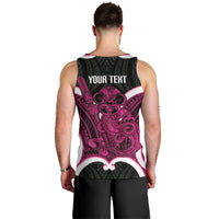 Mawhero Aotearoa Atua Tumatauenga Personalised Men Tank Top Maori God Of War Tiki With Taiaha LT14 - Polynesian Pride