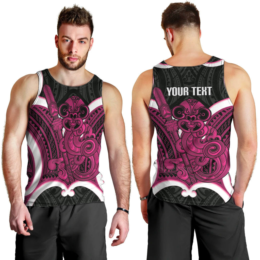 Mawhero Aotearoa Atua Tumatauenga Personalised Men Tank Top Maori God Of War Tiki With Taiaha LT14 - Polynesian Pride