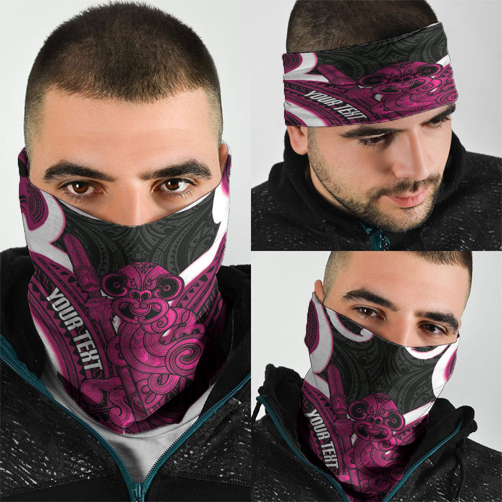 Mawhero Aotearoa Atua Tumatauenga Personalised Neck Gaiter Maori God Of War Tiki With Taiaha LT14 - Polynesian Pride