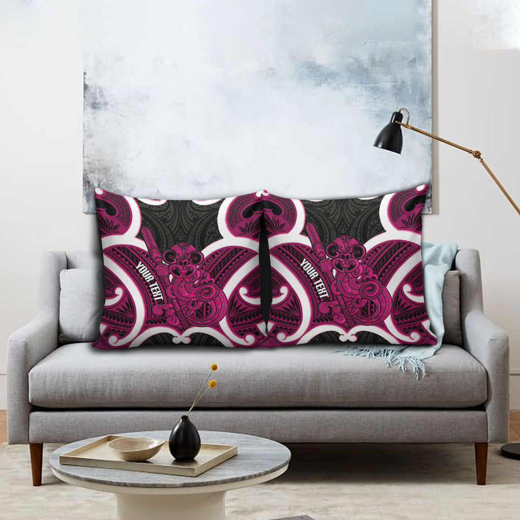 Mawhero Aotearoa Atua Tumatauenga Personalised Pillow Cover Maori God Of War Tiki With Taiaha LT14 - Polynesian Pride