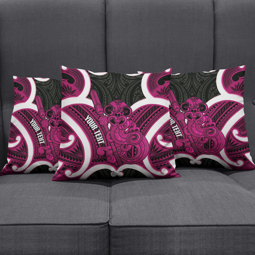 Mawhero Aotearoa Atua Tumatauenga Personalised Pillow Cover Maori God Of War Tiki With Taiaha LT14 - Polynesian Pride