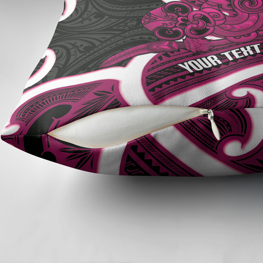 Mawhero Aotearoa Atua Tumatauenga Personalised Pillow Cover Maori God Of War Tiki With Taiaha LT14 - Polynesian Pride