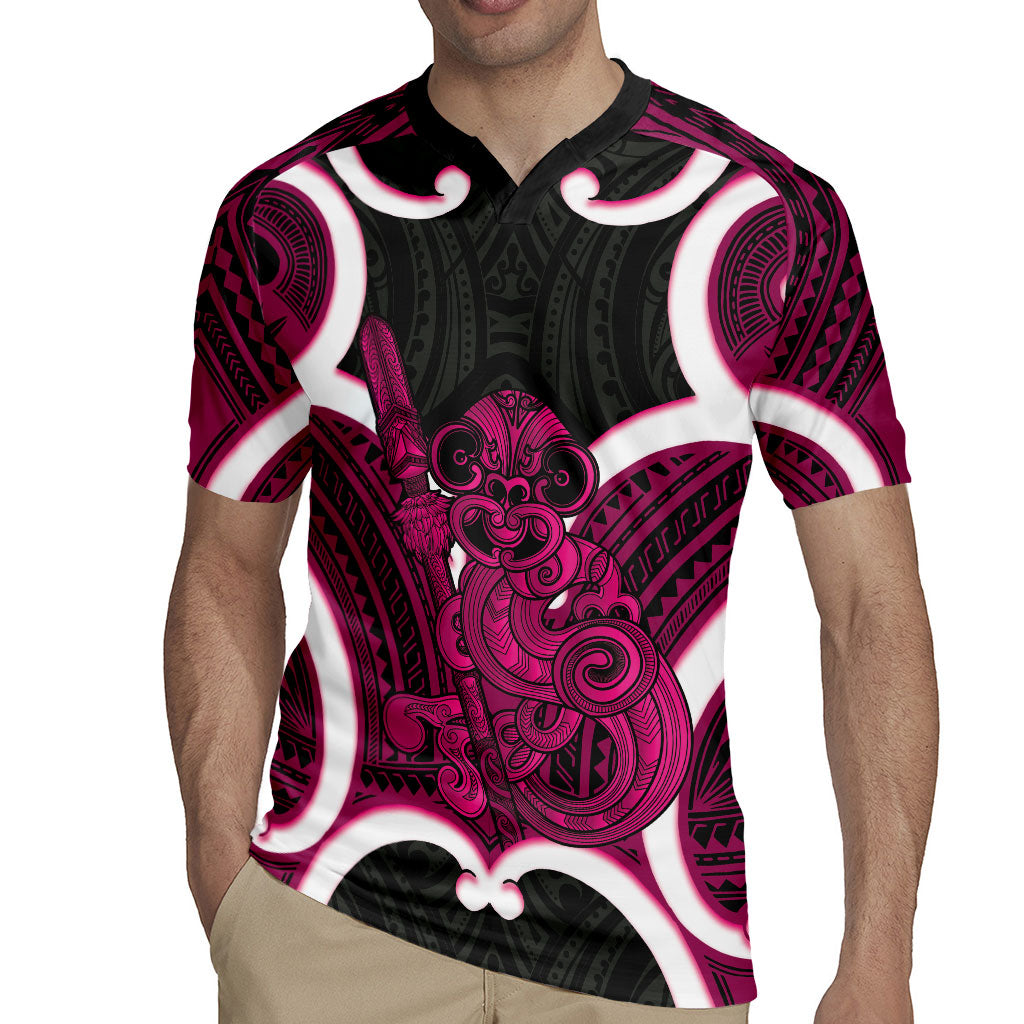Mawhero Aotearoa Atua Tumatauenga Personalised Rugby Jersey Maori God Of War Tiki With Taiaha LT14 - Polynesian Pride