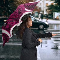 Mawhero Aotearoa Atua Tumatauenga Personalised Umbrella Maori God Of War Tiki With Taiaha LT14 - Polynesian Pride