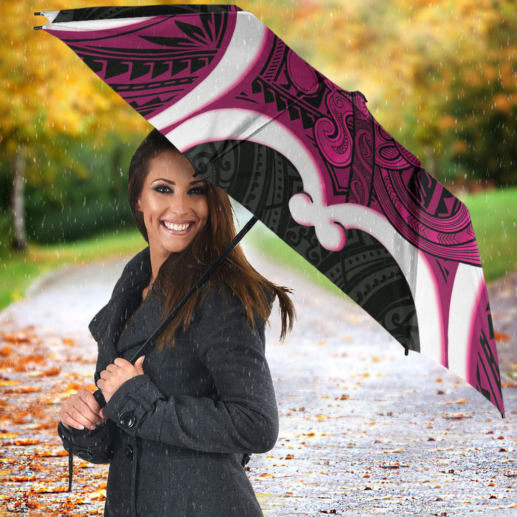 Mawhero Aotearoa Atua Tumatauenga Personalised Umbrella Maori God Of War Tiki With Taiaha LT14 - Polynesian Pride