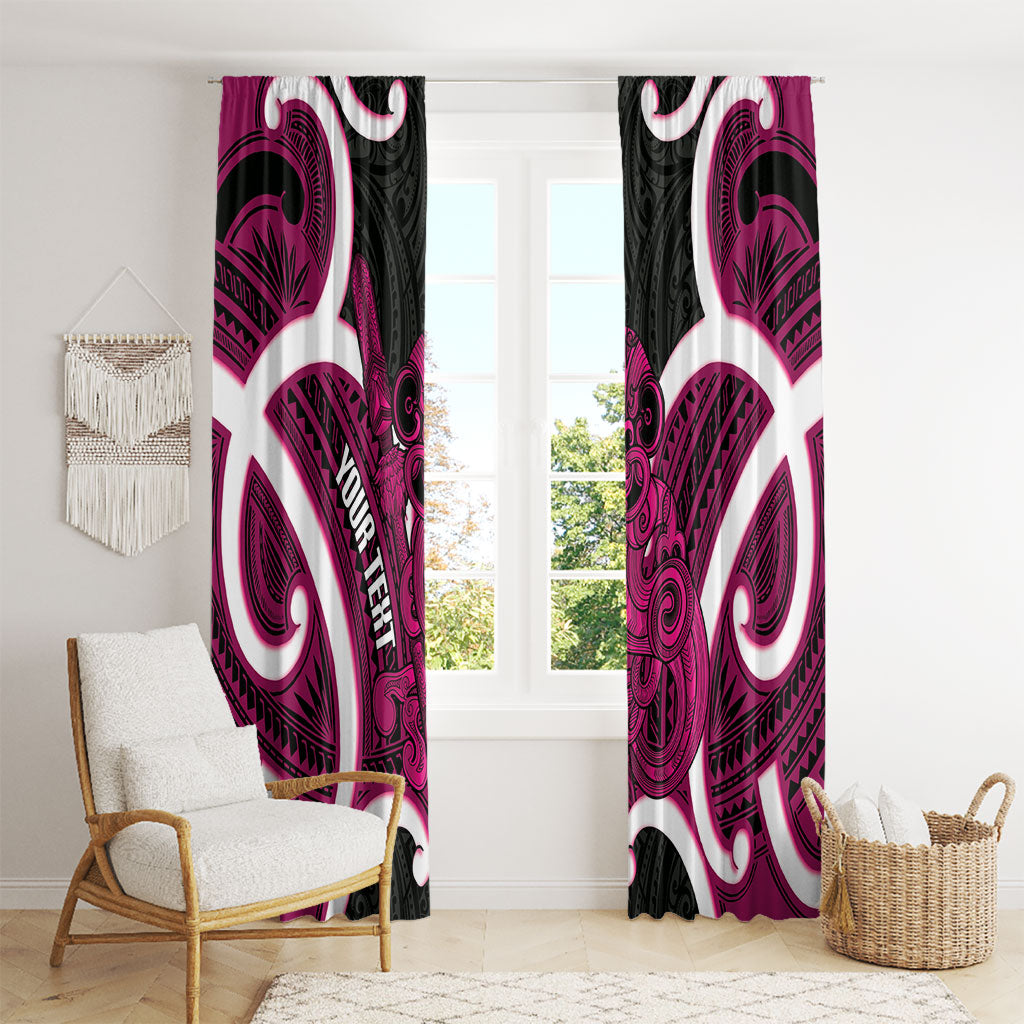 Mawhero Aotearoa Atua Tumatauenga Personalised Window Curtain Maori God Of War Tiki With Taiaha LT14 - Polynesian Pride