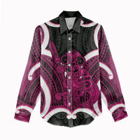 Mawhero Aotearoa Atua Tumatauenga Personalised Women Casual Shirt Maori God Of War Tiki With Taiaha LT14 - Polynesian Pride