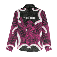 Mawhero Aotearoa Atua Tumatauenga Personalised Women Casual Shirt Maori God Of War Tiki With Taiaha LT14 - Polynesian Pride
