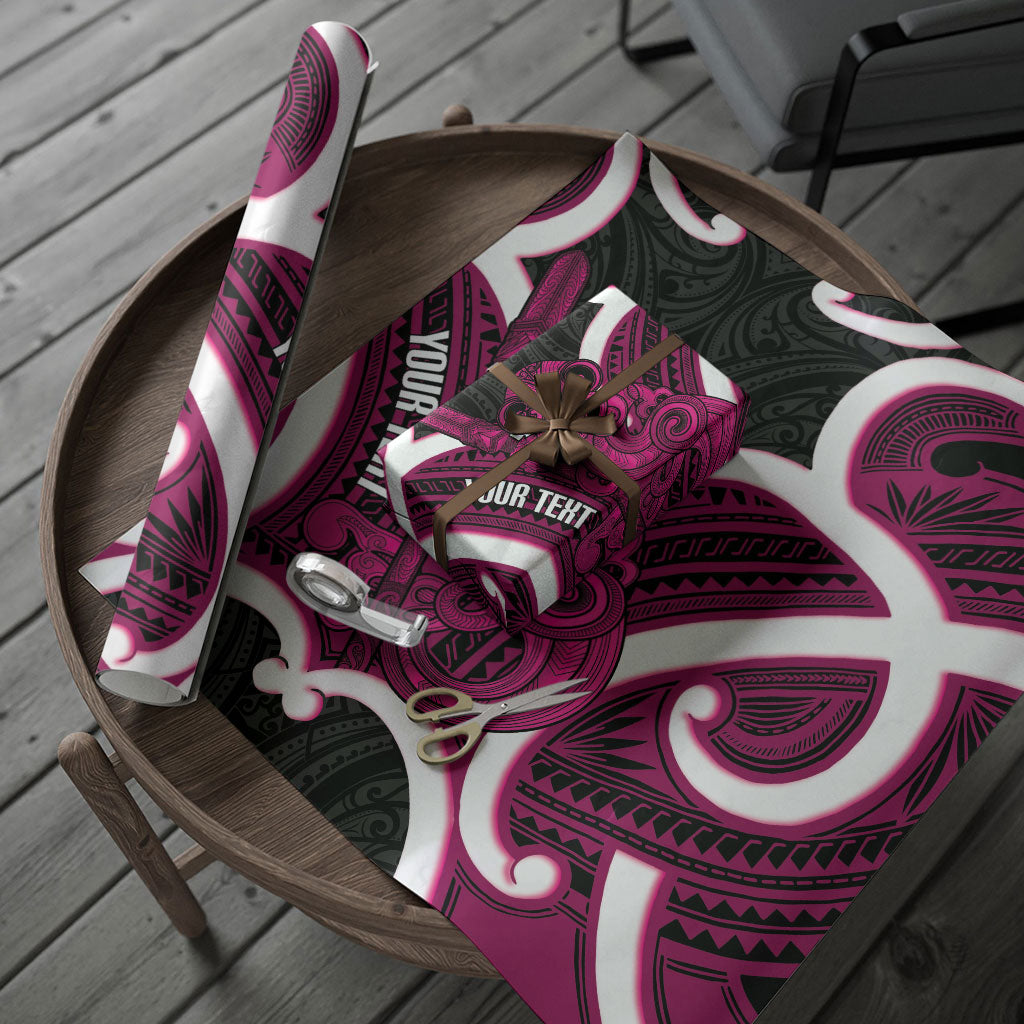 Mawhero Aotearoa Atua Tumatauenga Personalised Wrapping Paper Maori God Of War Tiki With Taiaha LT14 - Polynesian Pride