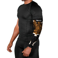 Karaka Aotearoa Atua Tumatauenga Personalised Arm Sleeves Maori God Of War Tiki With Taiaha LT14 - Polynesian Pride