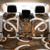 Karaka Aotearoa Atua Tumatauenga Personalised Back Car Seat Cover Maori God Of War Tiki With Taiaha LT14 - Polynesian Pride
