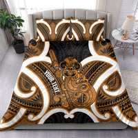 Karaka Aotearoa Atua Tumatauenga Personalised Bedding Set Maori God Of War Tiki With Taiaha LT14 - Polynesian Pride