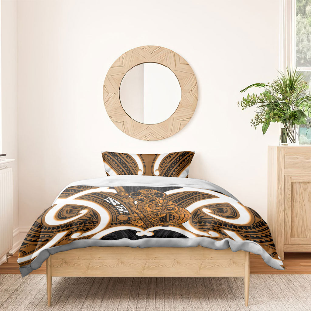 Karaka Aotearoa Atua Tumatauenga Personalised Bedding Set Maori God Of War Tiki With Taiaha LT14 - Polynesian Pride