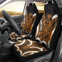 Karaka Aotearoa Atua Tumatauenga Personalised Car Seat Cover Maori God Of War Tiki With Taiaha LT14 - Polynesian Pride