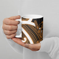 Karaka Aotearoa Atua Tumatauenga Ceramic Mug Maori God Of War Tiki With Taiaha LT14 - Polynesian Pride