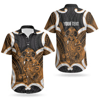 Karaka Aotearoa Atua Tumatauenga Personalised Couples Matching Summer Maxi Dress and Hawaiian Shirt Maori God Of War Tiki With Taiaha LT14 - Polynesian Pride
