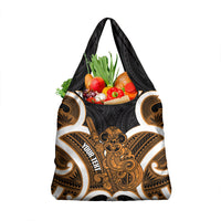 Karaka Aotearoa Atua Tumatauenga Personalised Grocery Bag Maori God Of War Tiki With Taiaha LT14 1-pack One Size Orange - Polynesian Pride