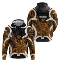 Karaka Aotearoa Atua Tumatauenga Personalised Hoodie Maori God Of War Tiki With Taiaha LT14 - Polynesian Pride