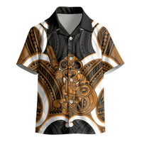 Karaka Aotearoa Atua Tumatauenga Personalised Kid Hawaiian Shirt Maori God Of War Tiki With Taiaha LT14 - Polynesian Pride