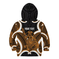 Karaka Aotearoa Atua Tumatauenga Personalised Kid Hoodie Maori God Of War Tiki With Taiaha LT14 - Polynesian Pride
