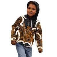 Karaka Aotearoa Atua Tumatauenga Personalised Kid Hoodie Maori God Of War Tiki With Taiaha LT14 - Polynesian Pride