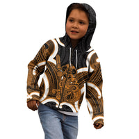 Karaka Aotearoa Atua Tumatauenga Personalised Kid Hoodie Maori God Of War Tiki With Taiaha LT14 - Polynesian Pride