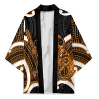 Karaka Aotearoa Atua Tumatauenga Personalised Kimono Maori God Of War Tiki With Taiaha LT14 Unisex Orange - Polynesian Pride