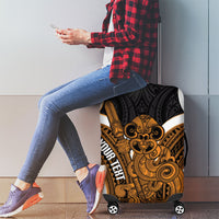 Karaka Aotearoa Atua Tumatauenga Personalised Luggage Cover Maori God Of War Tiki With Taiaha LT14 - Polynesian Pride