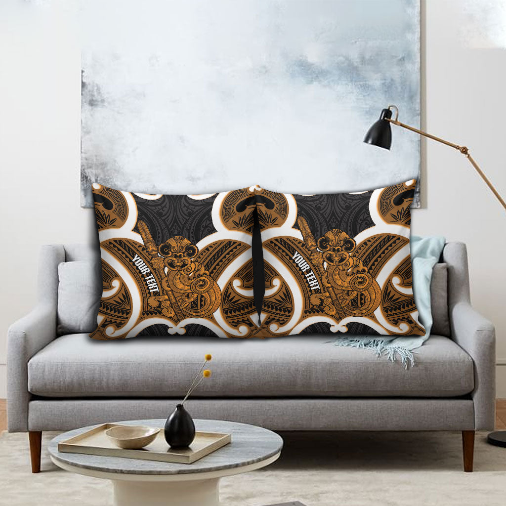 Karaka Aotearoa Atua Tumatauenga Personalised Pillow Cover Maori God Of War Tiki With Taiaha LT14 - Polynesian Pride
