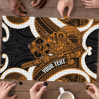 Karaka Aotearoa Atua Tumatauenga Personalised Puzzle Maori God Of War Tiki With Taiaha LT14 - Polynesian Pride