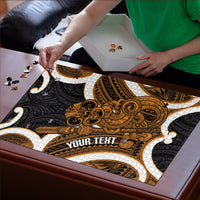 Karaka Aotearoa Atua Tumatauenga Personalised Puzzle Maori God Of War Tiki With Taiaha LT14 - Polynesian Pride