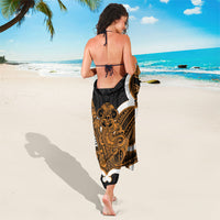 Karaka Aotearoa Atua Tumatauenga Personalised Sarong Maori God Of War Tiki With Taiaha LT14 - Polynesian Pride
