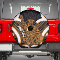 Karaka Aotearoa Atua Tumatauenga Personalised Spare Tire Cover Maori God Of War Tiki With Taiaha LT14 - Polynesian Pride