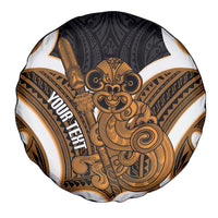 Karaka Aotearoa Atua Tumatauenga Personalised Spare Tire Cover Maori God Of War Tiki With Taiaha LT14 - Polynesian Pride