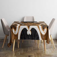 Karaka Aotearoa Atua Tumatauenga Personalised Tablecloth Maori God Of War Tiki With Taiaha LT14 - Polynesian Pride