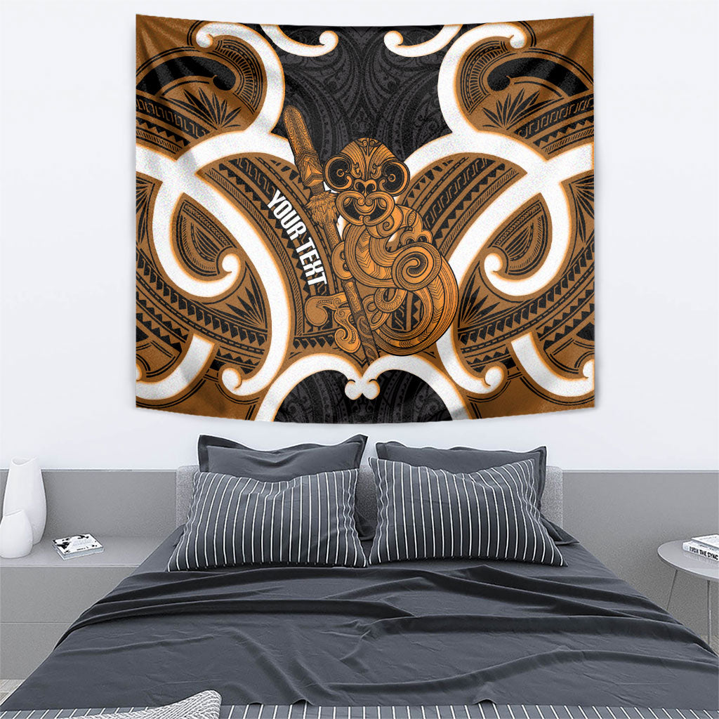 Karaka Aotearoa Atua Tumatauenga Personalised Tapestry Maori God Of War Tiki With Taiaha LT14 - Polynesian Pride