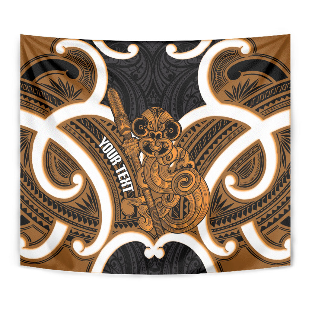Karaka Aotearoa Atua Tumatauenga Personalised Tapestry Maori God Of War Tiki With Taiaha LT14 - Polynesian Pride