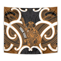 Karaka Aotearoa Atua Tumatauenga Personalised Tapestry Maori God Of War Tiki With Taiaha LT14 - Polynesian Pride