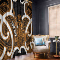 Karaka Aotearoa Atua Tumatauenga Personalised Window Curtain Maori God Of War Tiki With Taiaha LT14 - Polynesian Pride