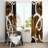 Karaka Aotearoa Atua Tumatauenga Personalised Window Curtain Maori God Of War Tiki With Taiaha LT14 - Polynesian Pride