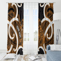 Karaka Aotearoa Atua Tumatauenga Personalised Window Curtain Maori God Of War Tiki With Taiaha LT14 - Polynesian Pride