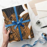 Karaka Aotearoa Atua Tumatauenga Personalised Wrapping Paper Maori God Of War Tiki With Taiaha LT14 - Polynesian Pride
